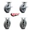 Service Caster 8 Inch Kingpinless Thermoplastic Rubber Wheel Swivel Caster Swivel 2 Rigid, 2PK SCC-KP30S820-TPRRF-2-R-2 - alternate 2